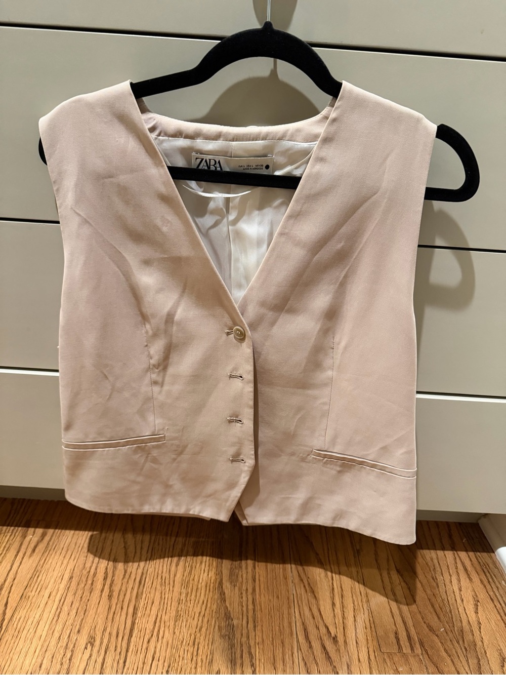 ZARA Pale Cream Sleeveless Tailored Vest